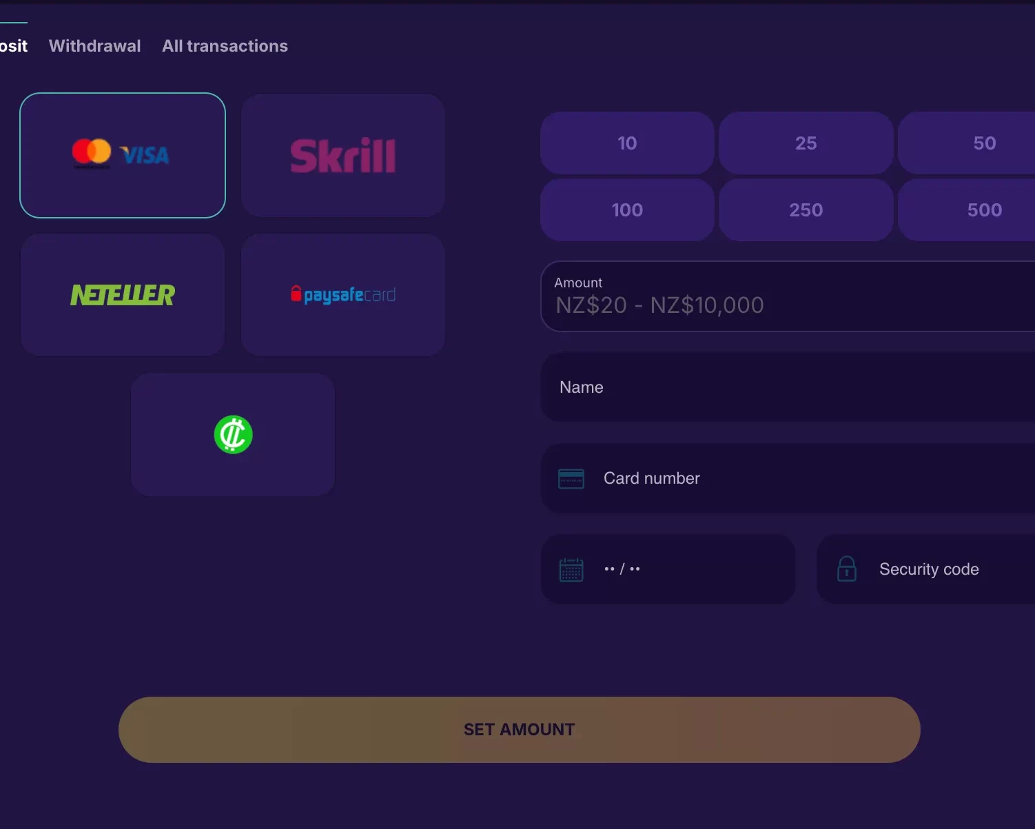 Spinbit Deposit Methods